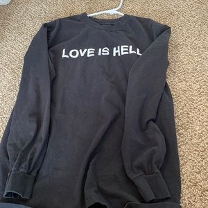 Love is hell mens large long sleeve shirt